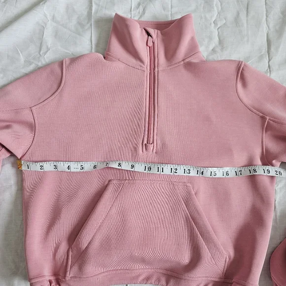 Lululemon 2 Light Baby Pink Brushed Softstreme Half Zip Sweater - Picture 5 of 8